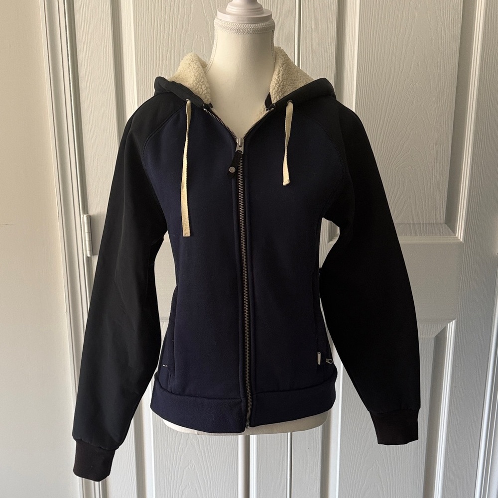 Burton Sherpa-Lined Navy & Black Zip Hoodie